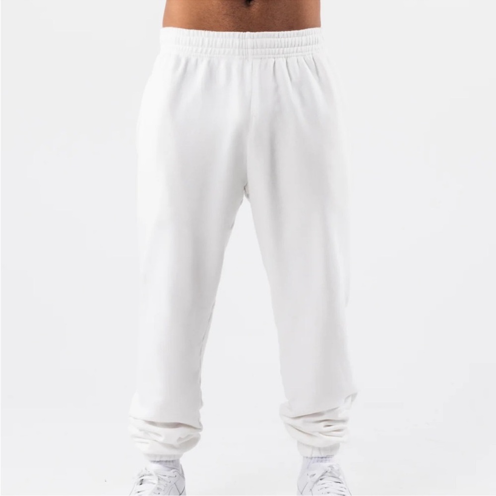 Alphalete white joggers men m size or women oversized look